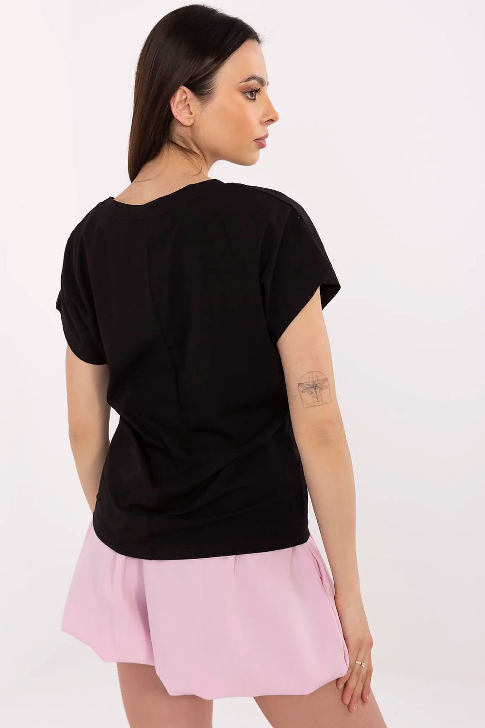 T-Shirt Damen Kurzarm Applikation Zirkonia – S bis XL Casual