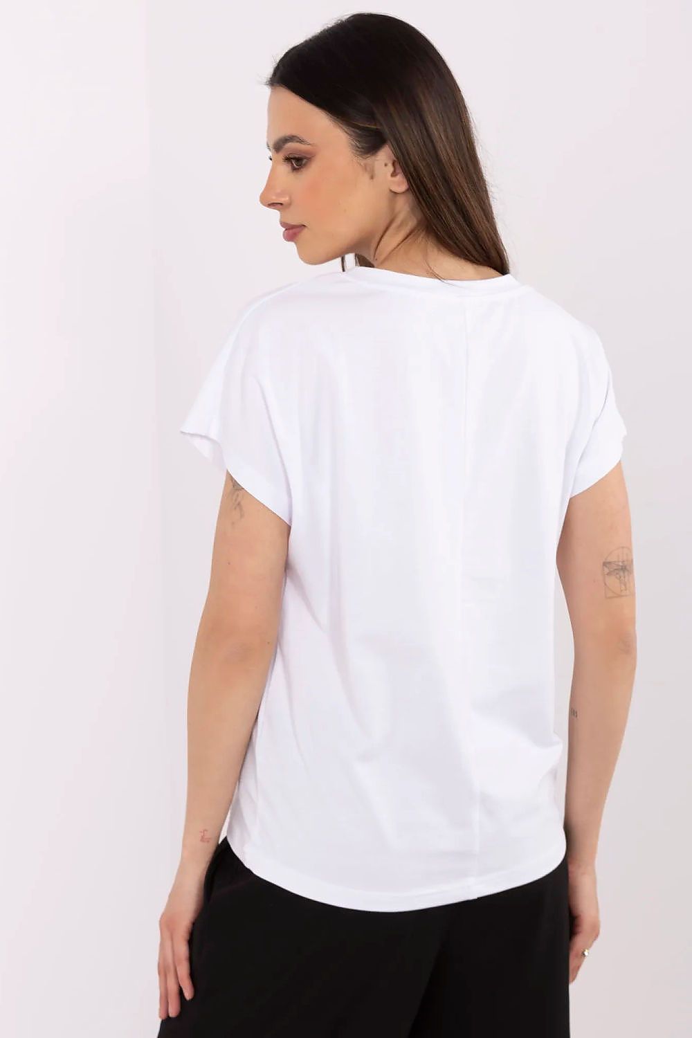 T-Shirt Damen Kurzarm Applikation Zirkonia – S bis XL Casual