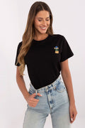 T-Shirt Damen Bär Stickerei 100% Baumwolle – S bis XL Casual
