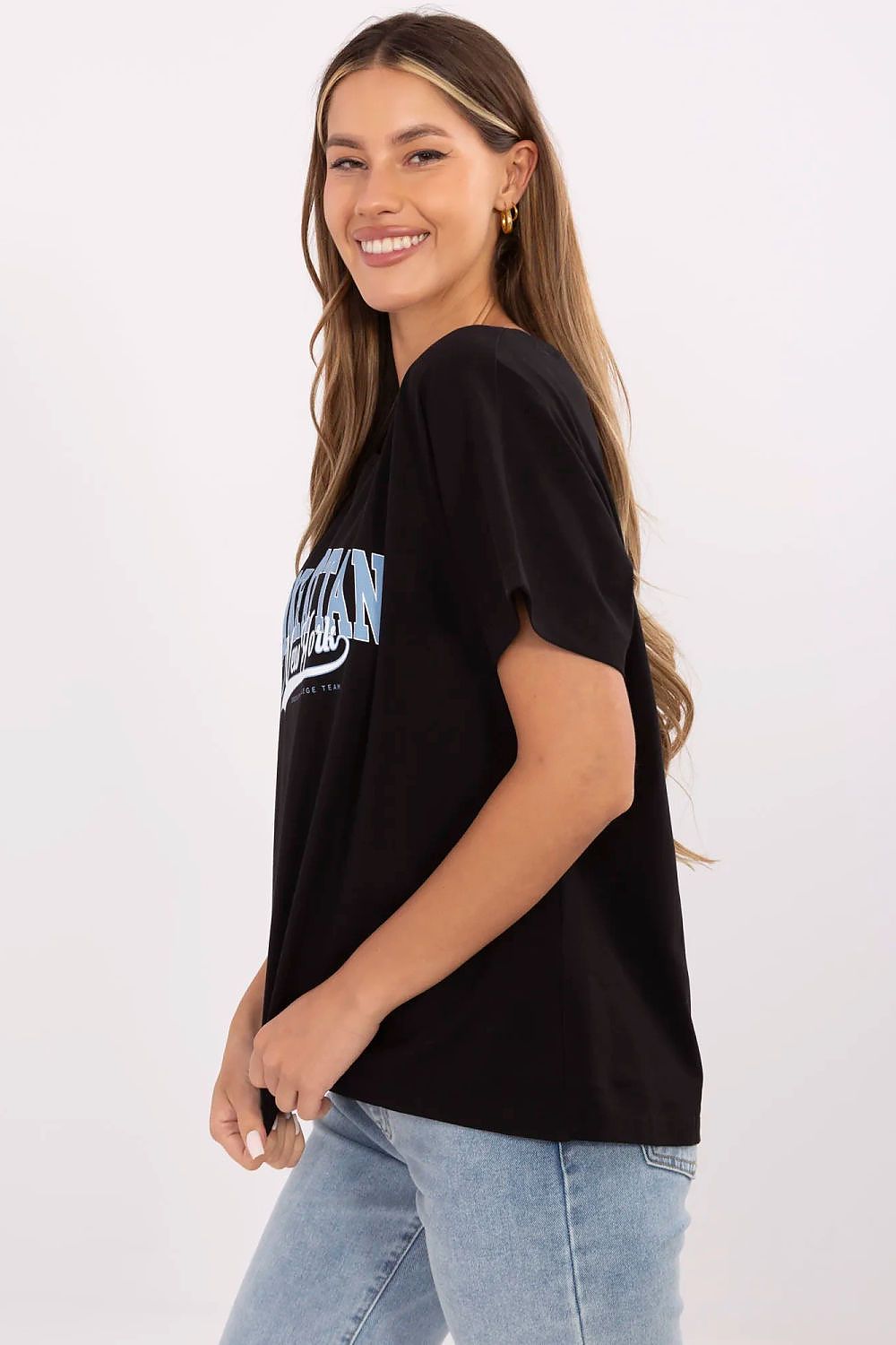 T-Shirt Damen Kurzarm Print Rundhals Baumwolle – S bis XL Casual