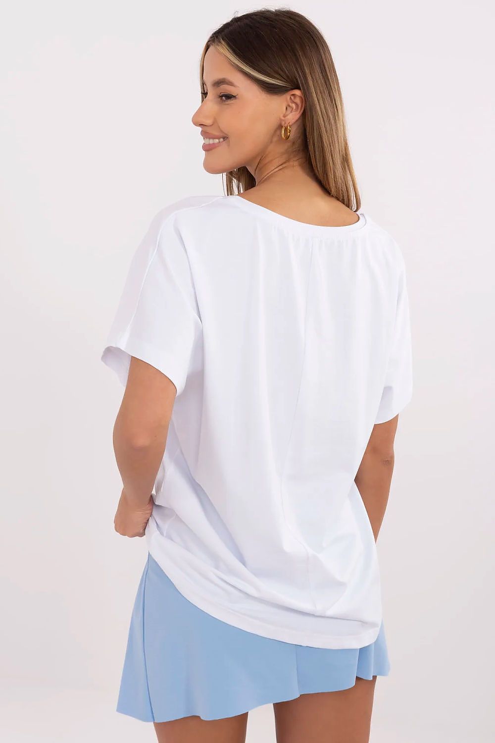 T-Shirt Damen Kurzarm Print Rundhals Baumwolle – S bis XL Casual