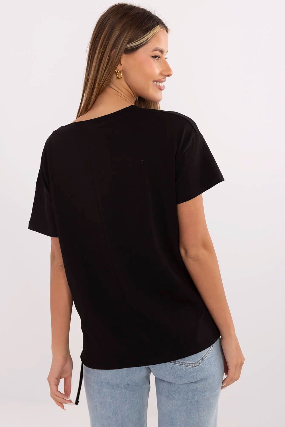 T-Shirt Damen Applikation Pailletten Stickerei Baumwolle – S bis XL