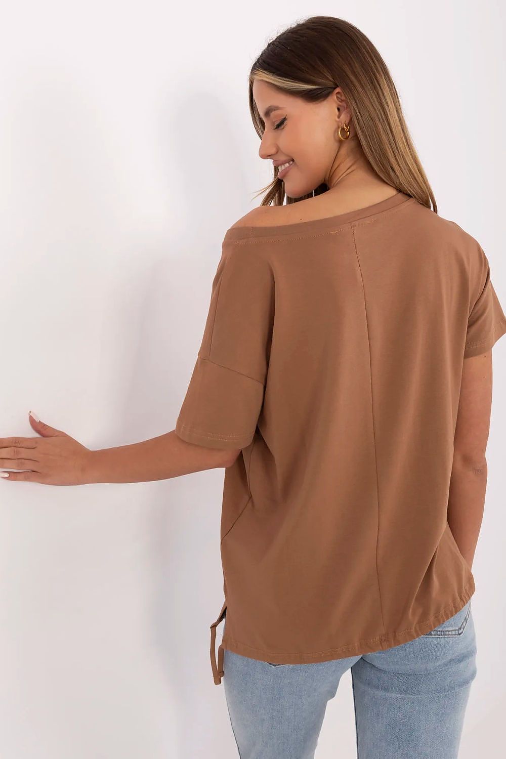 T-Shirt Damen Applikation Pailletten Stickerei Baumwolle – S bis XL