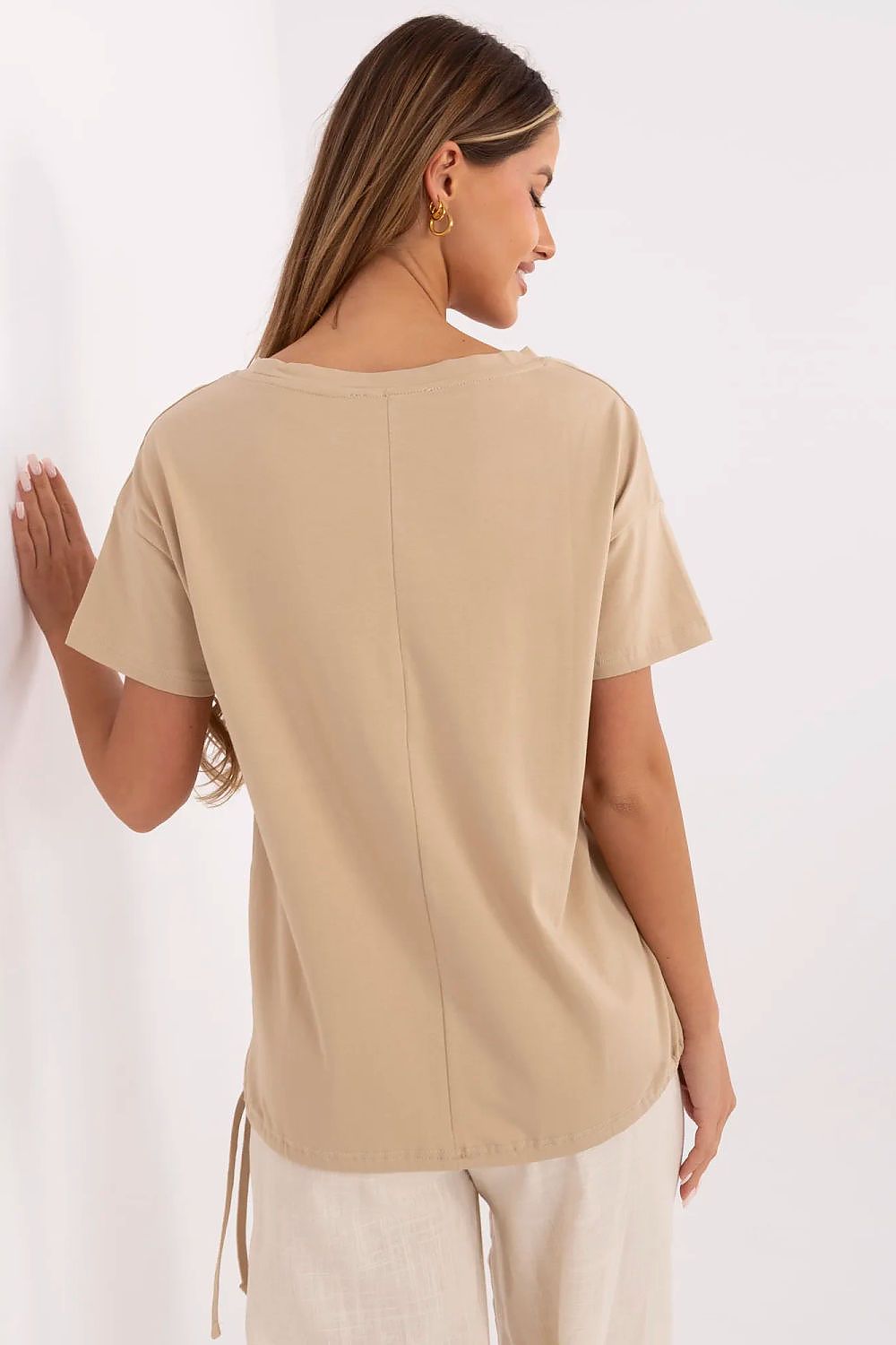 T-Shirt Damen Applikation Pailletten Stickerei Baumwolle – S bis XL