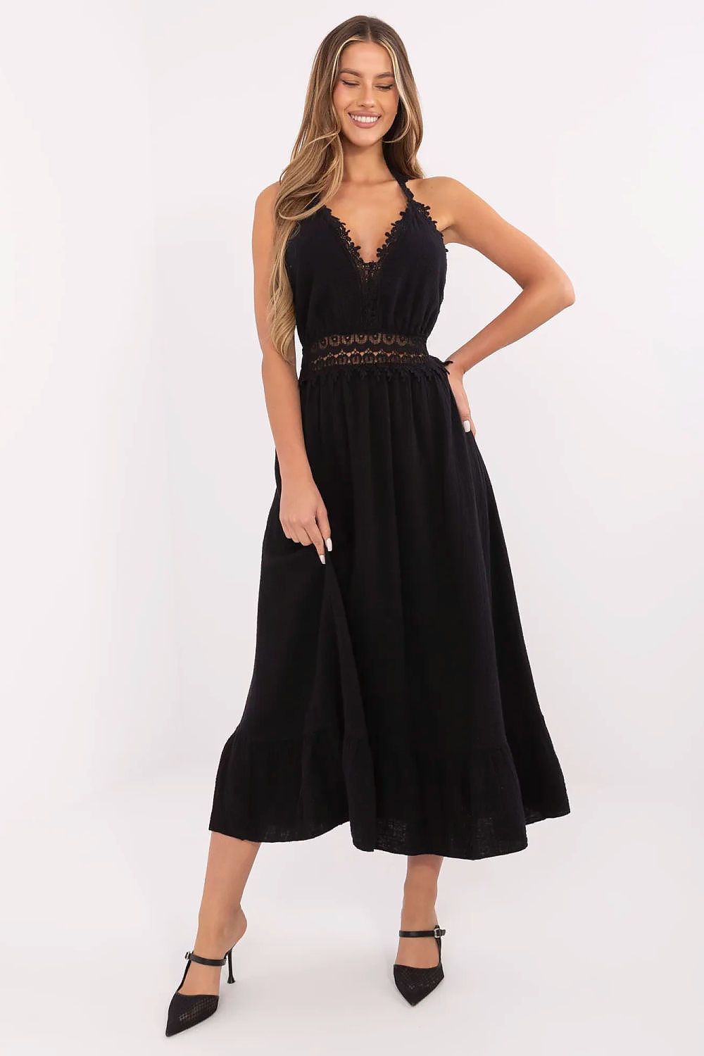 Alltagskleid Damen Midi 95% Baumwolle & Elasthan | figurschmeichelnd