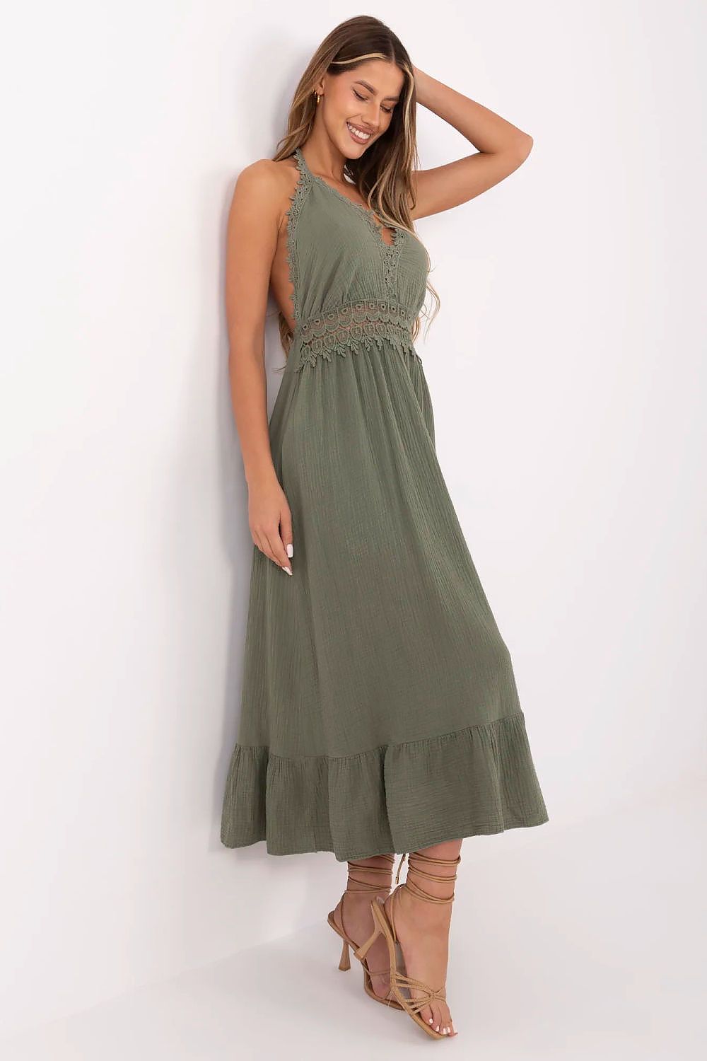 Alltagskleid Damen Midi 95% Baumwolle & Elasthan | figurschmeichelnd