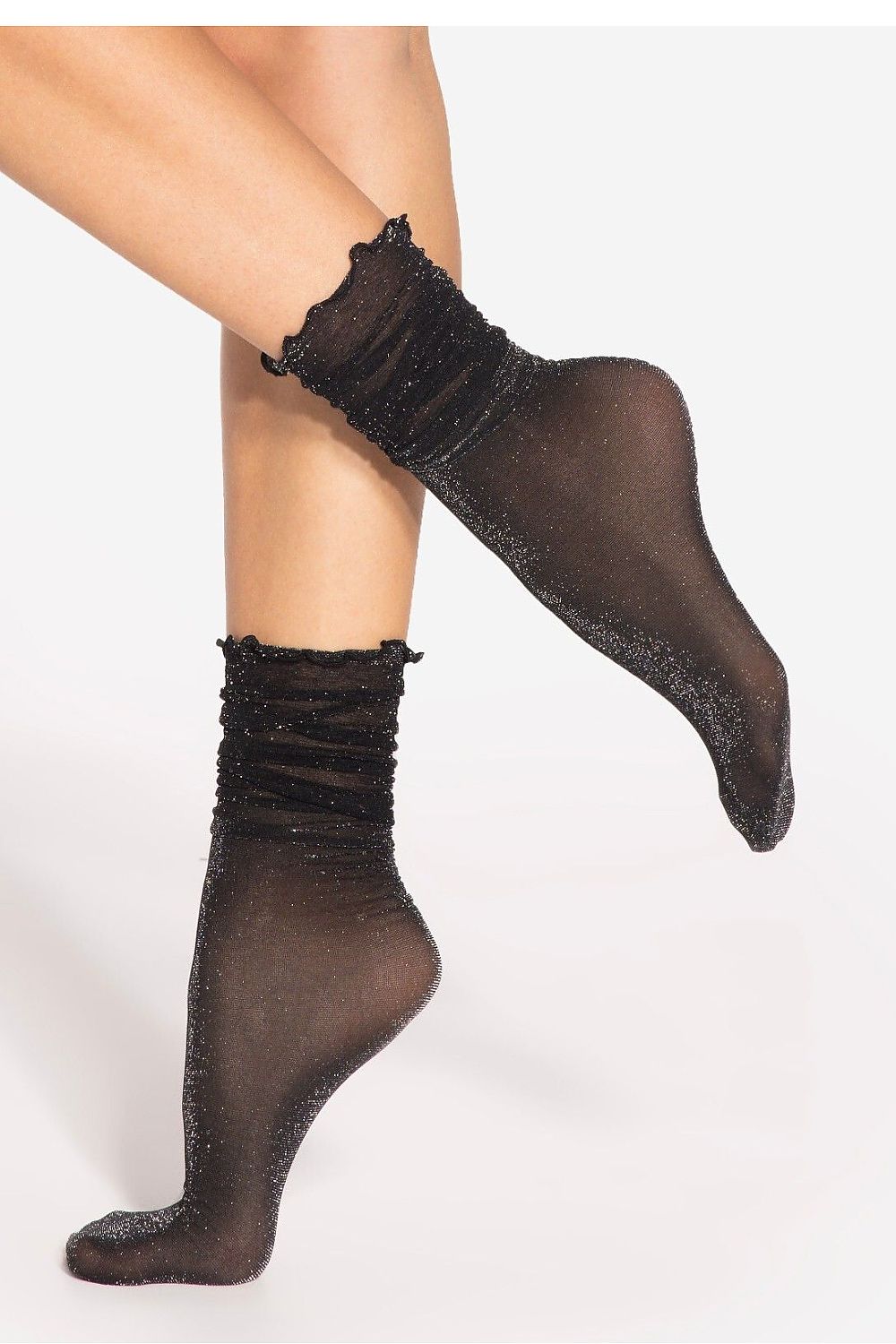 Hohe Socken 30 DEN Glanz metallisch Damen elegant & stylisch