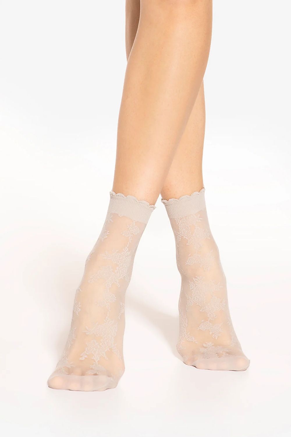 Hohe Socken 15 DEN Blumenmuster Damen romantisch & feminin