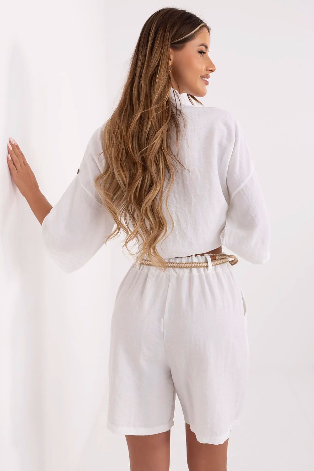 Shorts Damen Boho Viskose Leinen Hohe Taille