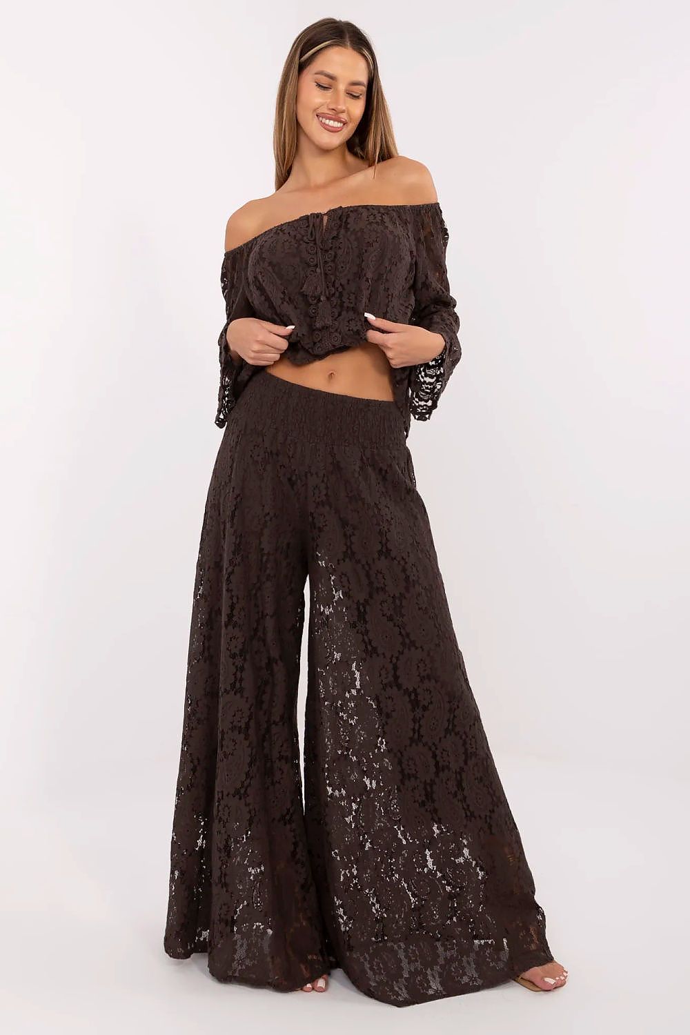 Spitzenhosen Damen – Elegante Palazzo-Hose mit Spitze
