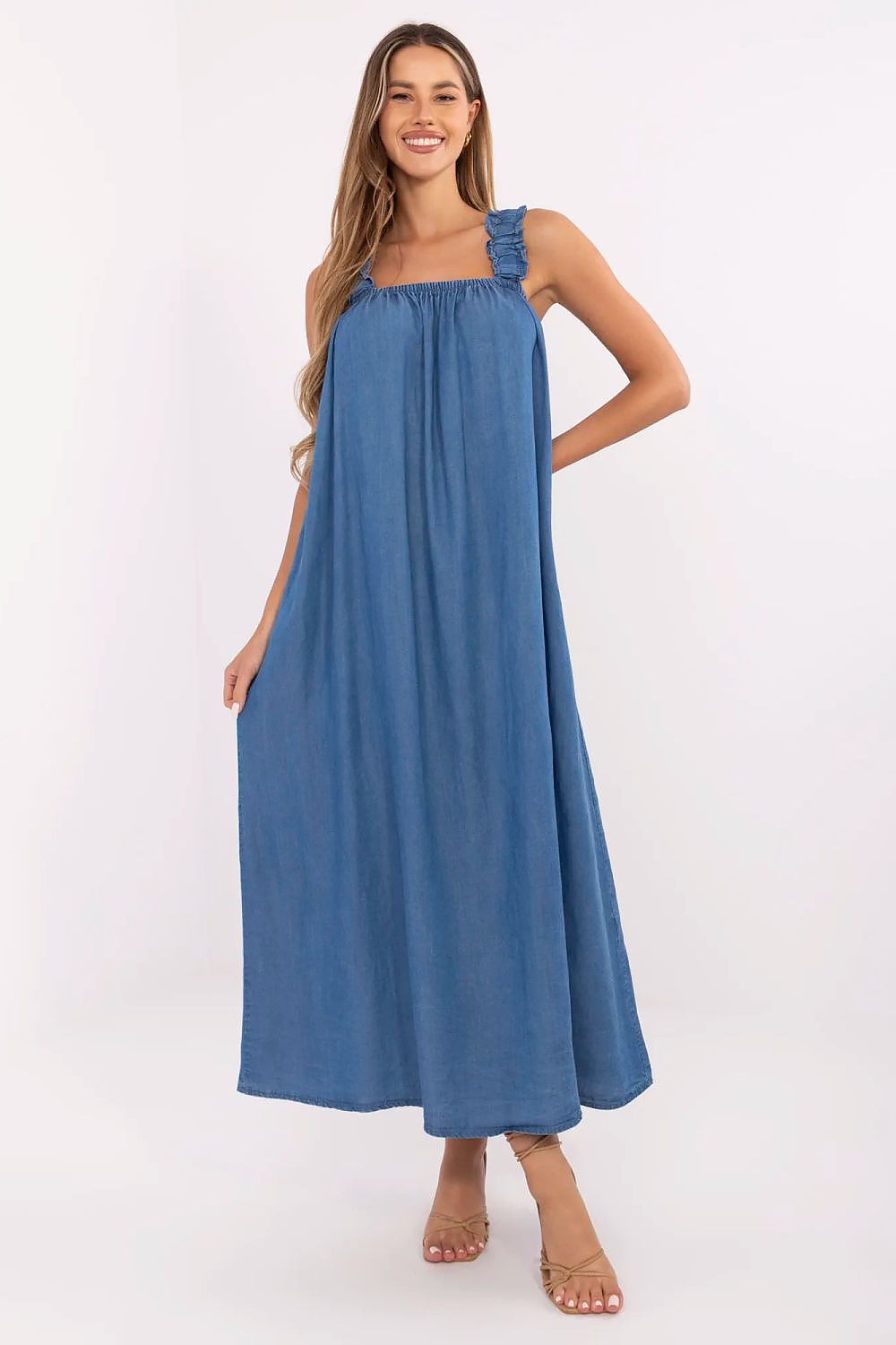 Maxikleid Damen Oversize 100% Lyocell Träger & Rückenbindung | Sommer