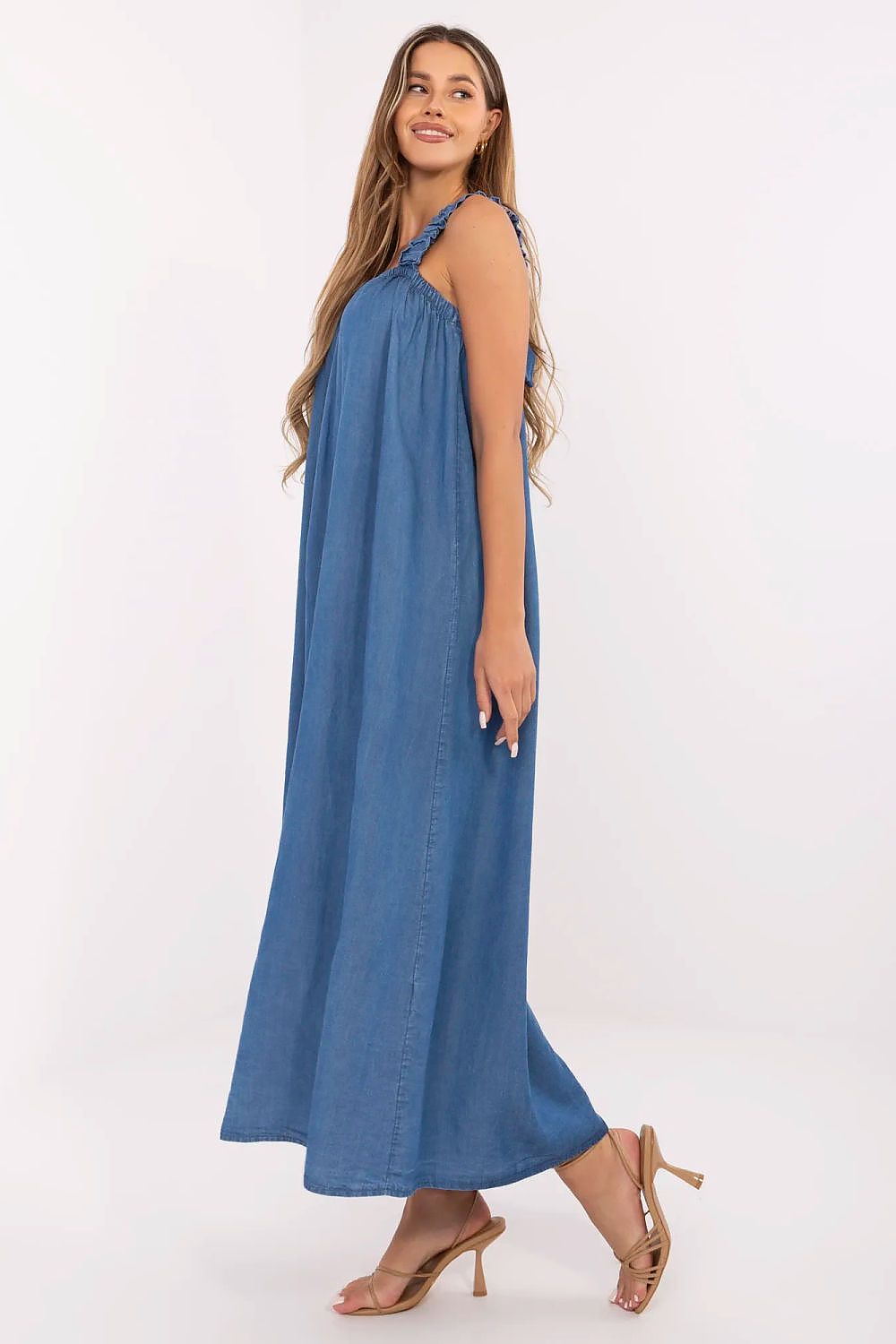 Maxikleid Damen Oversize 100% Lyocell Träger & Rückenbindung | Sommer