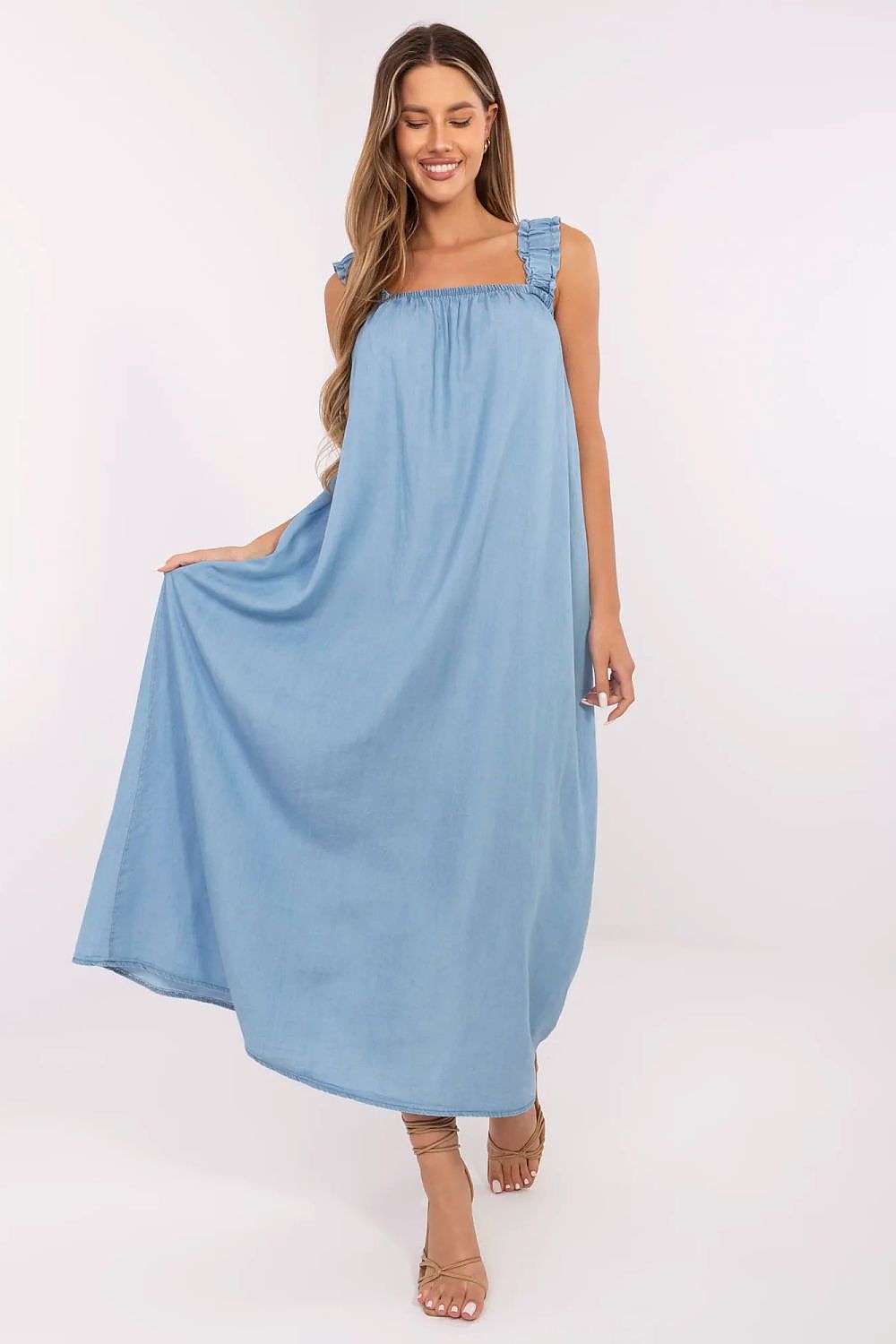 Maxikleid Damen Oversize 100% Lyocell Träger & Rückenbindung | Sommer