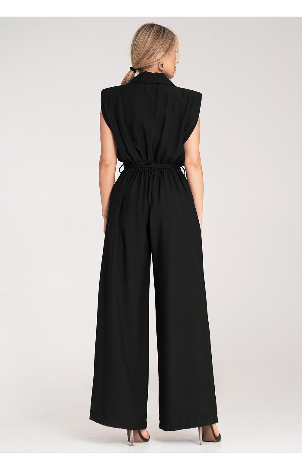 Overall Damen Jumpsuit Viskose ärmellos Gürtel elegant