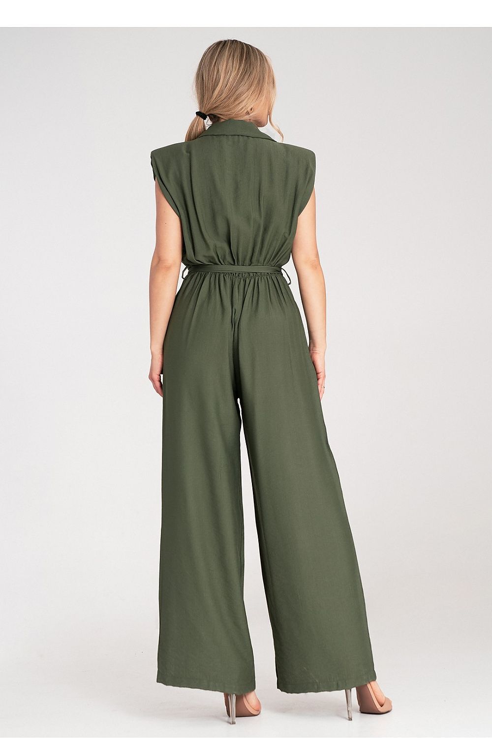 Overall Damen Jumpsuit Viskose ärmellos Gürtel elegant