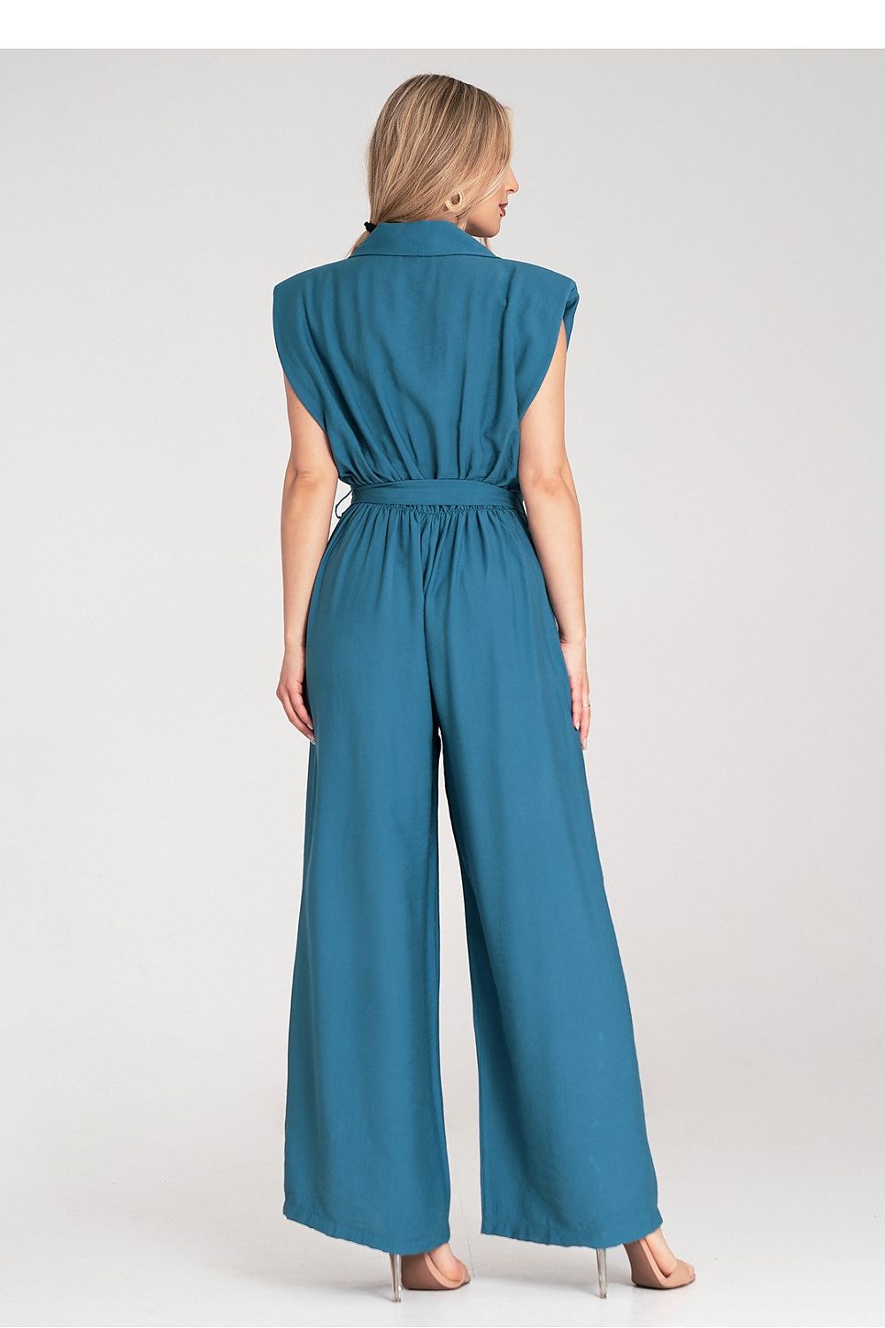 Overall Damen Jumpsuit Viskose ärmellos Gürtel elegant