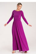 Maxikleid Damen Langarm Tailliert Elegant
