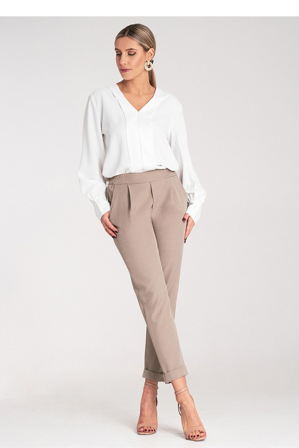 Damen Hose elegant – Figurbetonend mit Umschlag