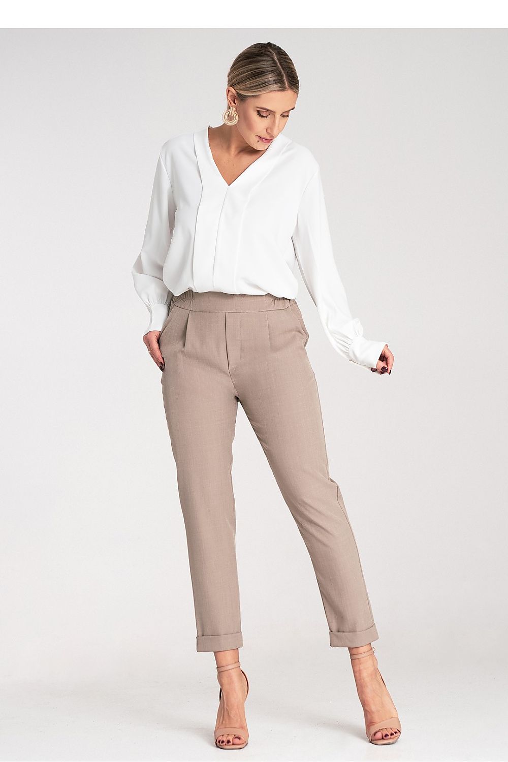 Damen Hose elegant – Figurbetonend mit Umschlag