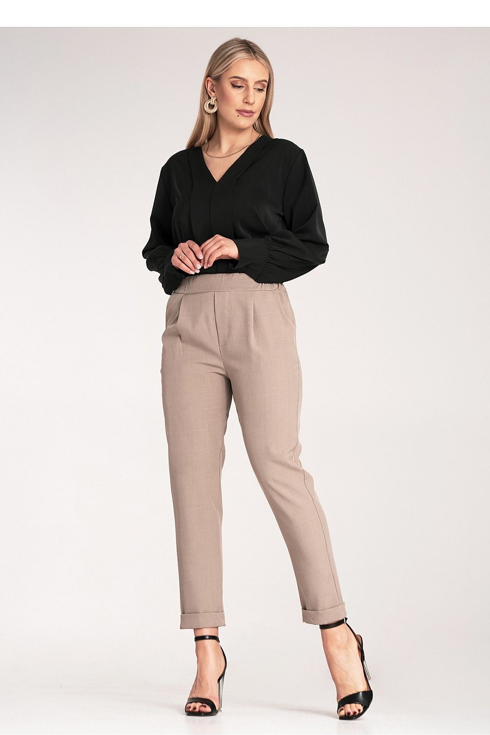 Damen Hose elegant – Figurbetonend mit Umschlag