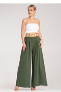 Damen Weithose hohe Taille – Mit Flechtgürtel