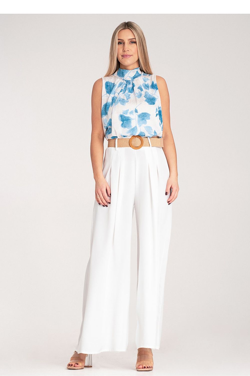 Damen Weithose hohe Taille – Mit Flechtgürtel