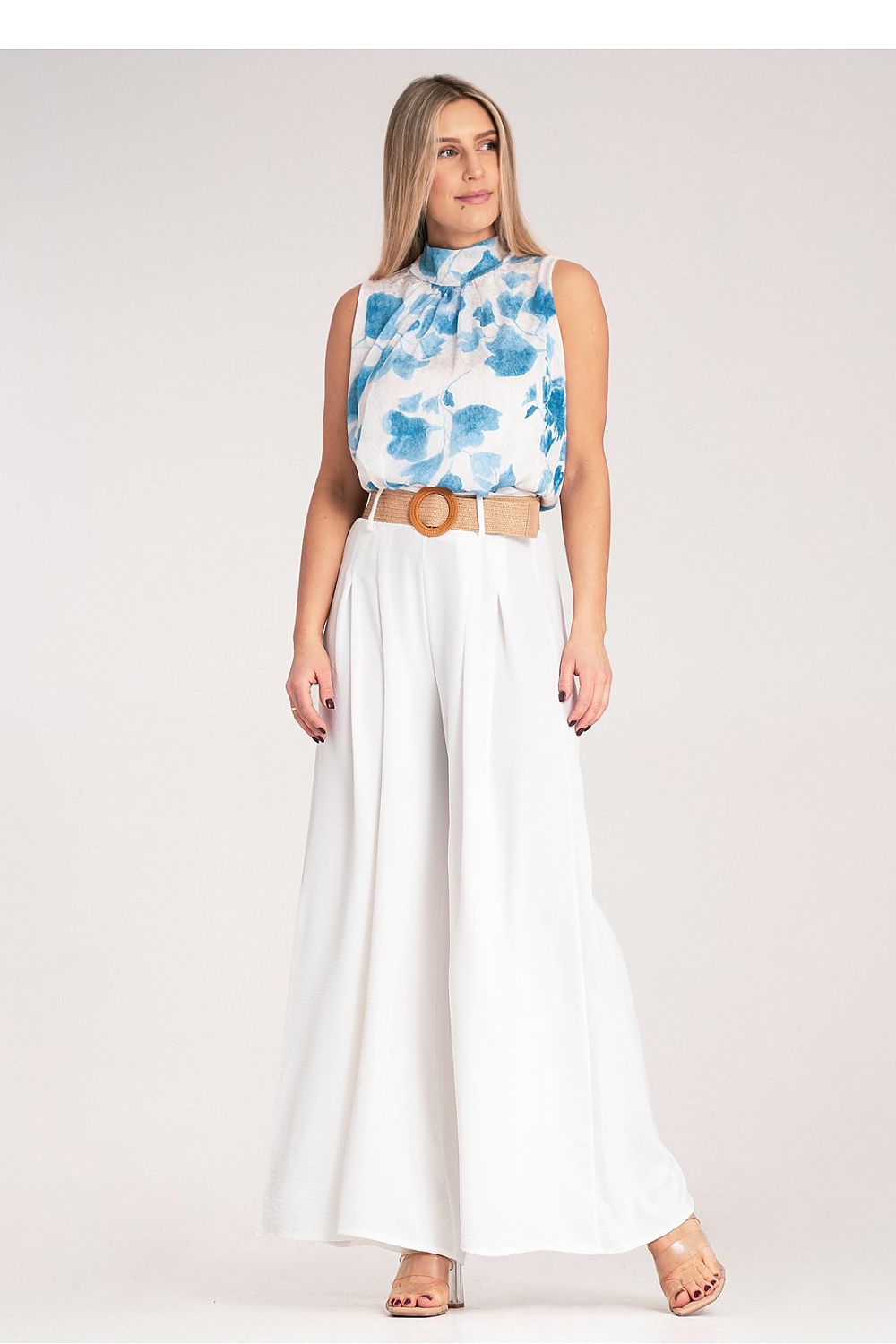 Damen Weithose hohe Taille – Mit Flechtgürtel