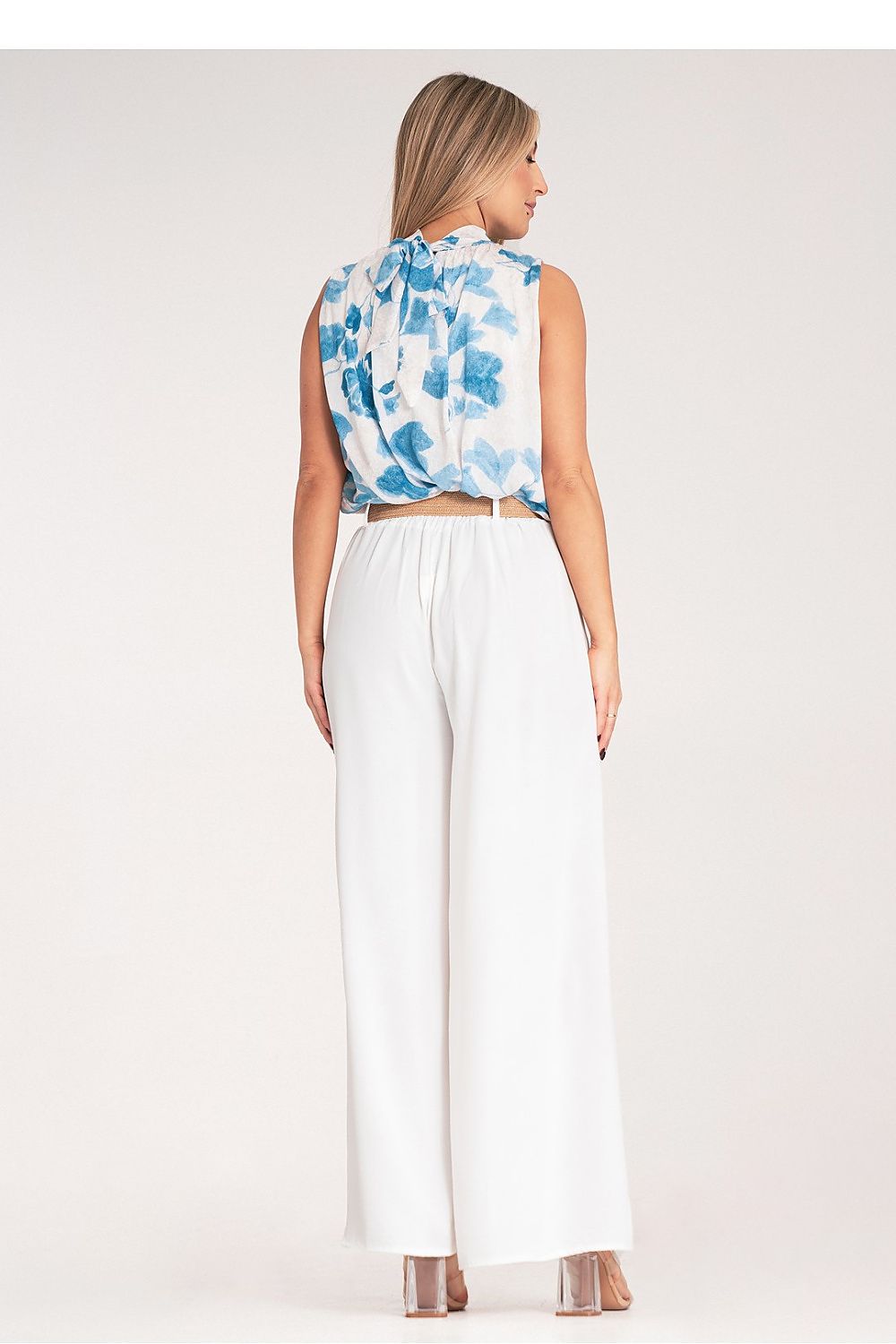 Damen Weithose hohe Taille – Mit Flechtgürtel