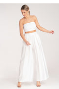 Weite Hose Damen Falten hohe Taille Viskose elegant
