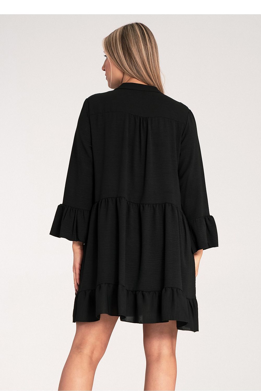 Kleid Damen Rüschen V-Ausschnitt locker elegant