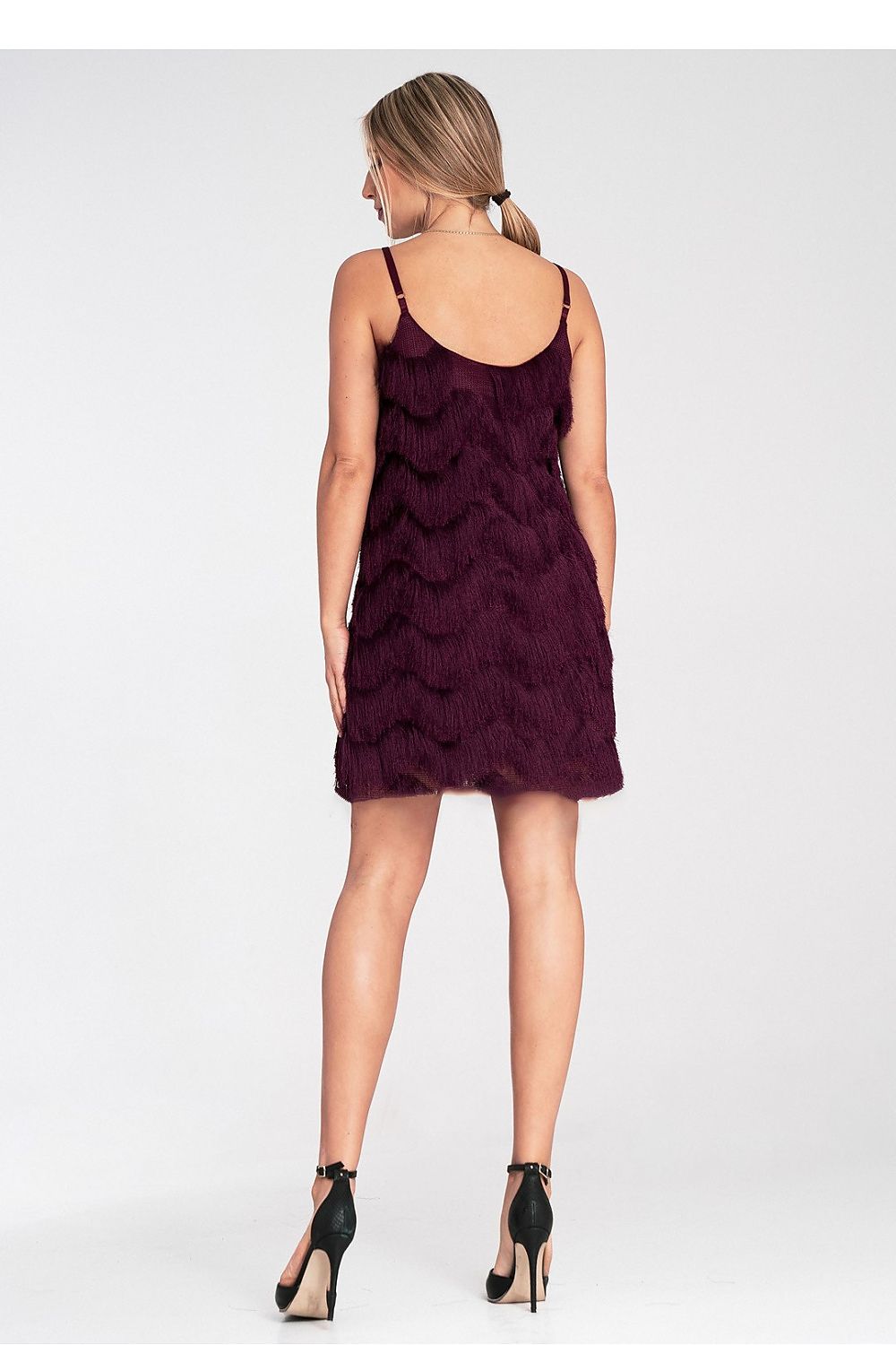 Abendkleid Damen Fransen Träger festlich elegant