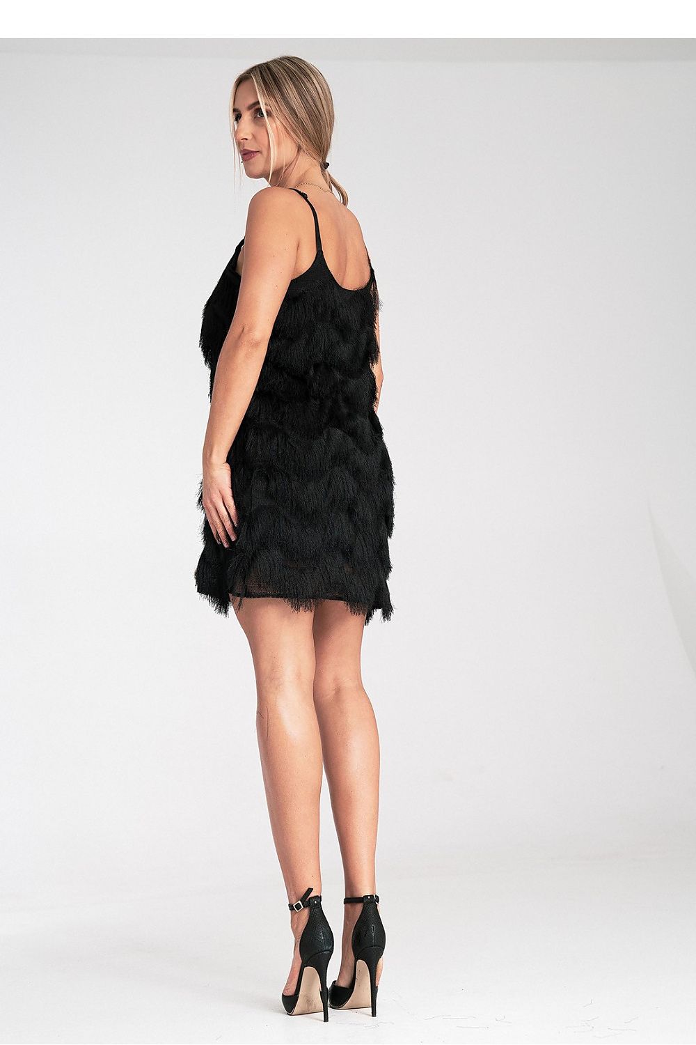 Abendkleid Damen Fransen Träger festlich elegant
