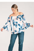 Bluse Damen Spanisch breites Dekolté 3/4-Arm locker