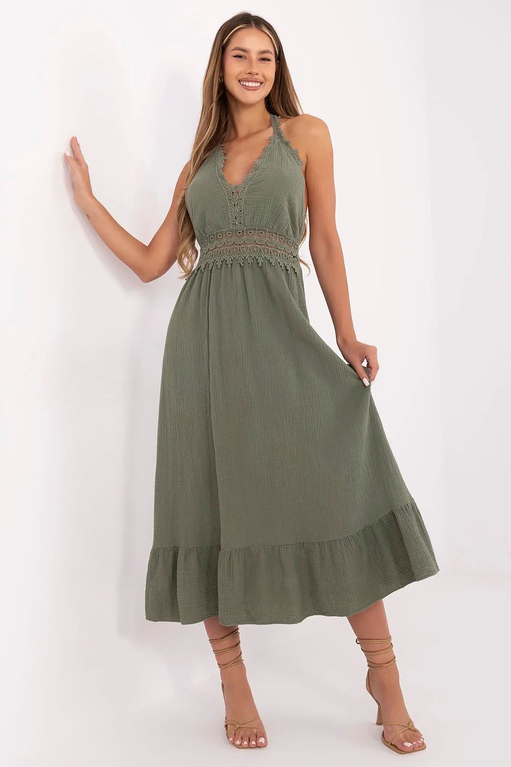Alltagskleid Damen Midi 95% Baumwolle & Elasthan | figurschmeichelnd