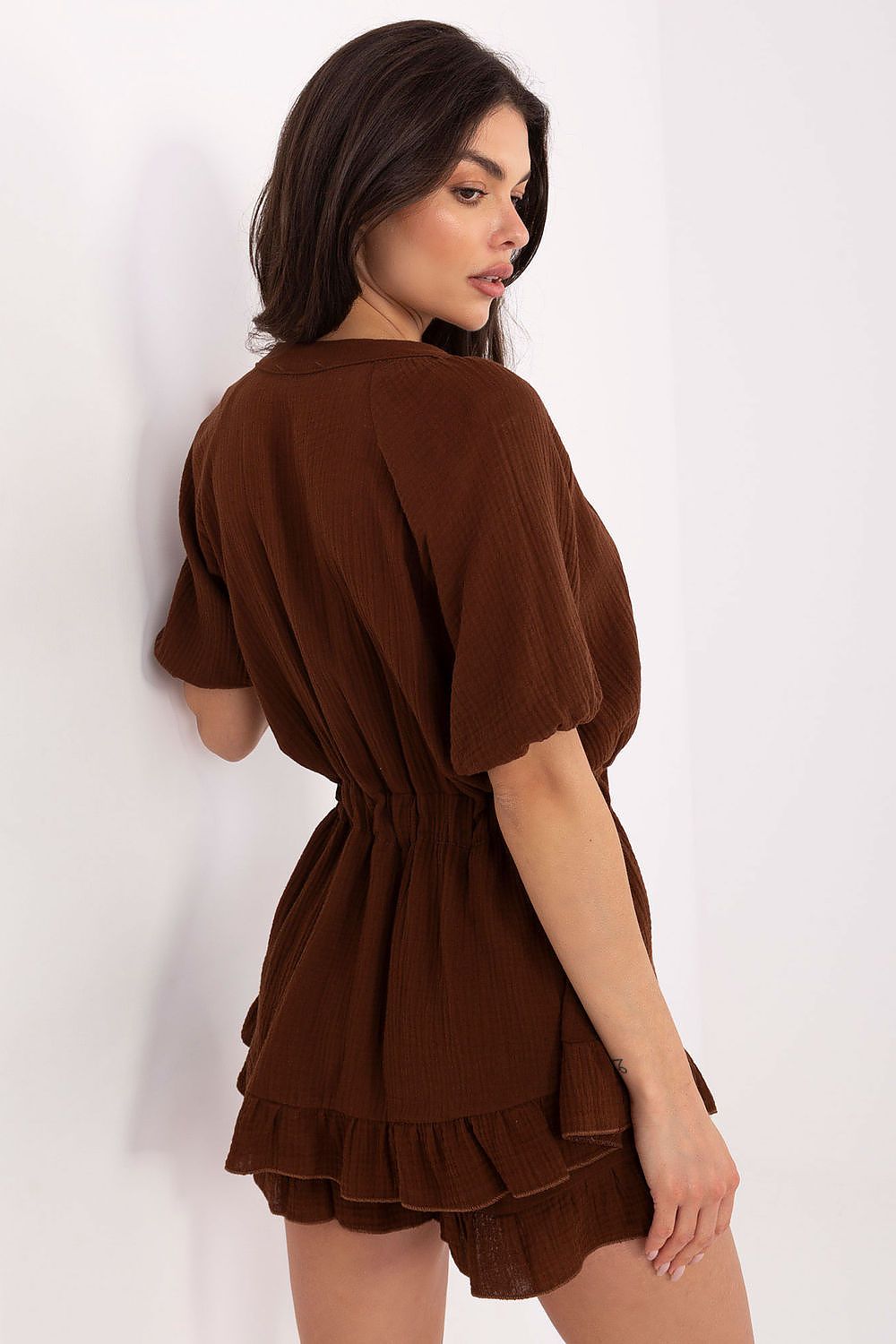 Musselin Overall Damen 100% Baumwolle Puffärmel & Herzausschnitt | Jumpsuit