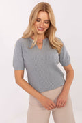Pullover Damen Kurzarm V-Ausschnitt Viskose elegant – S/M & M/L