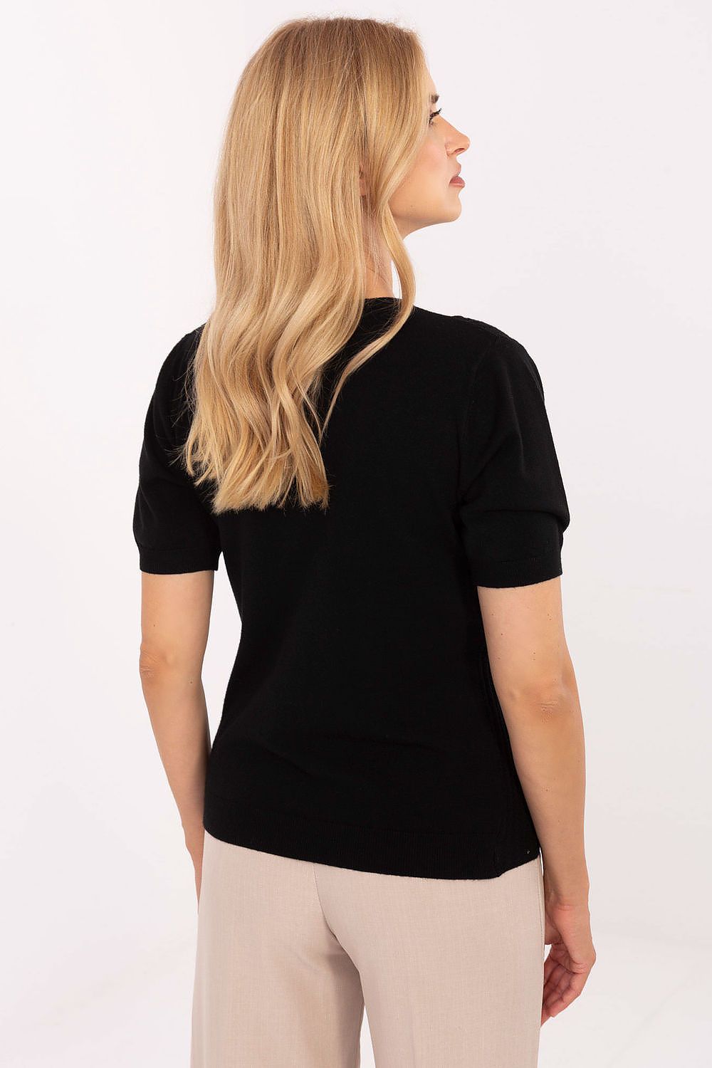 Pullover Damen Kurzarm V-Ausschnitt Viskose elegant – S/M & M/L
