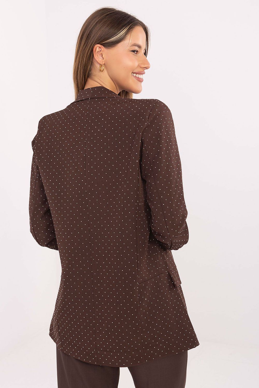 Pailletten Blazer Damen 3/4-Arm mit Raffungen & Schulterpolster | Sakko