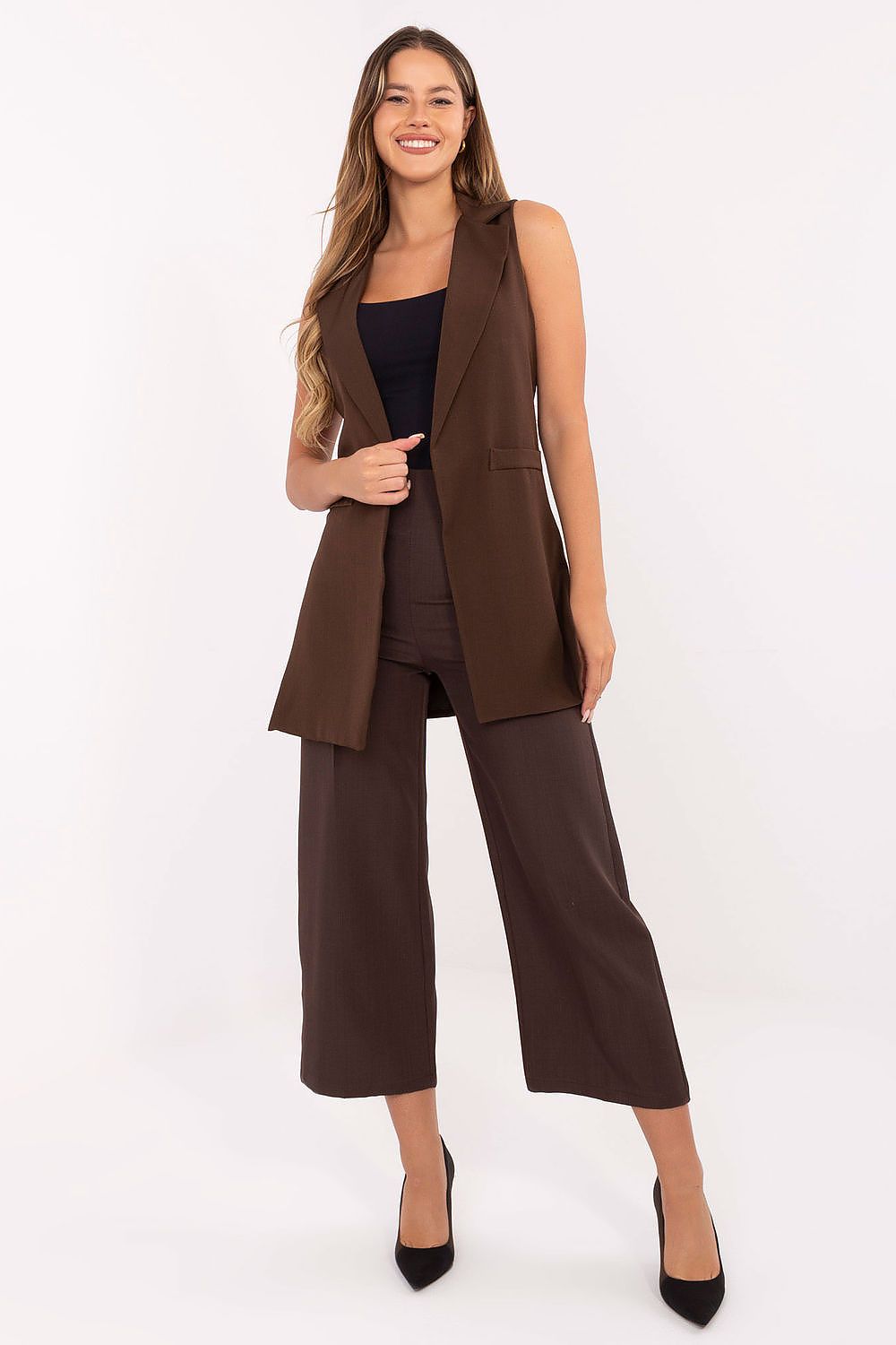 Weste Damen Ärmellos Polyester Elegant Layering