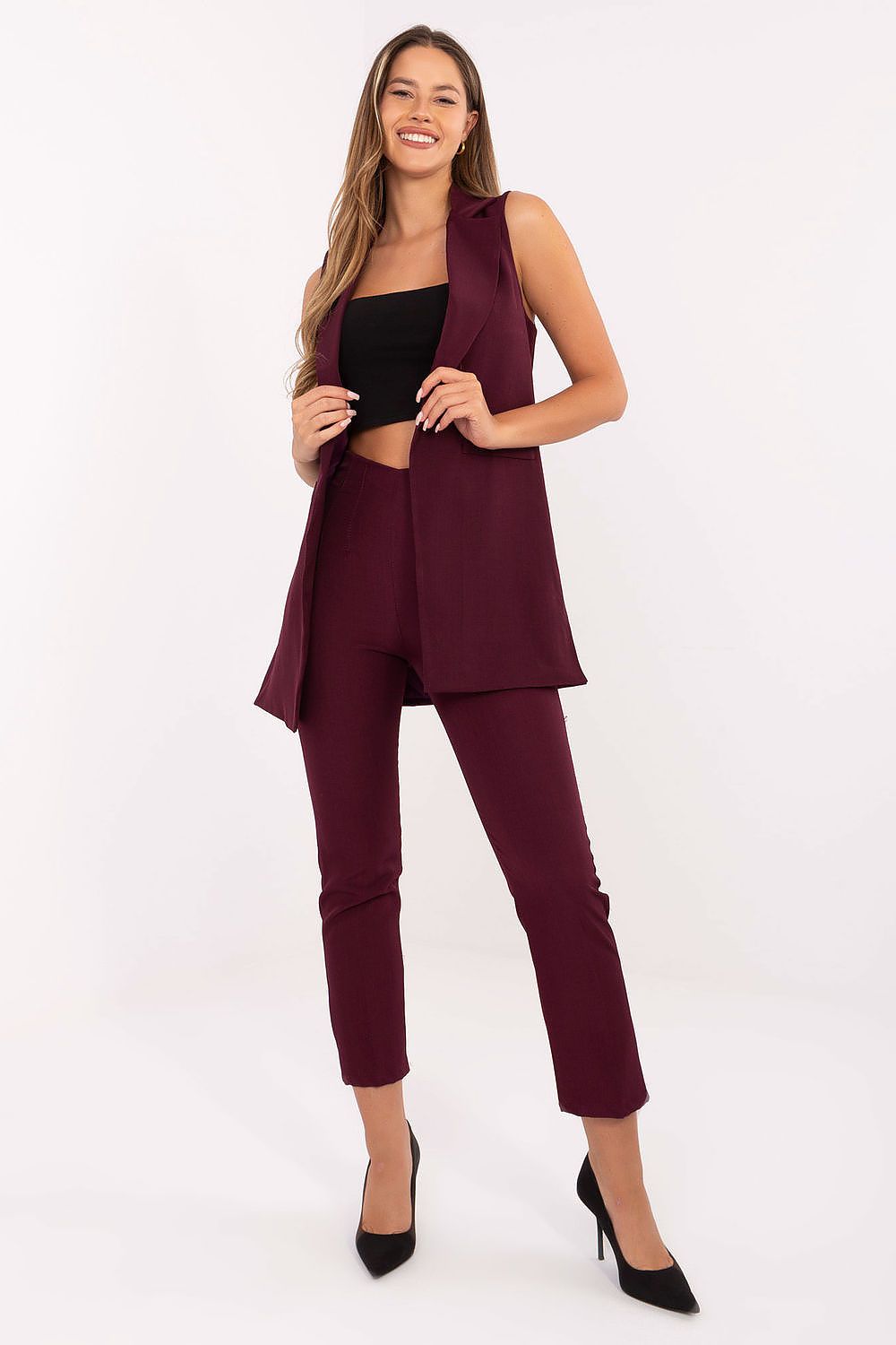 Weste Damen Ärmellos Polyester Elegant Layering