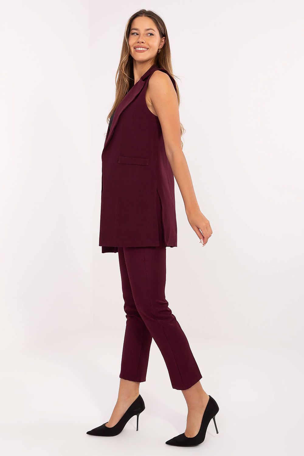 Weste Damen Ärmellos Polyester Elegant Layering