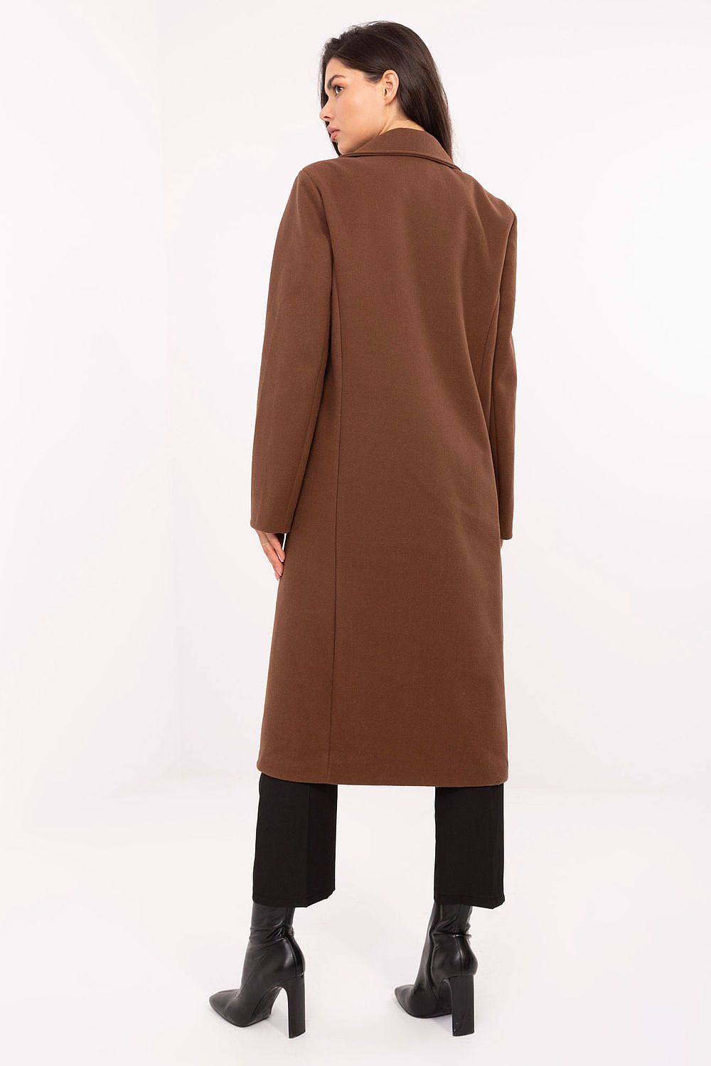 Mantel Damen klassisch lang Schulterpolster Polyester – Universalgröße