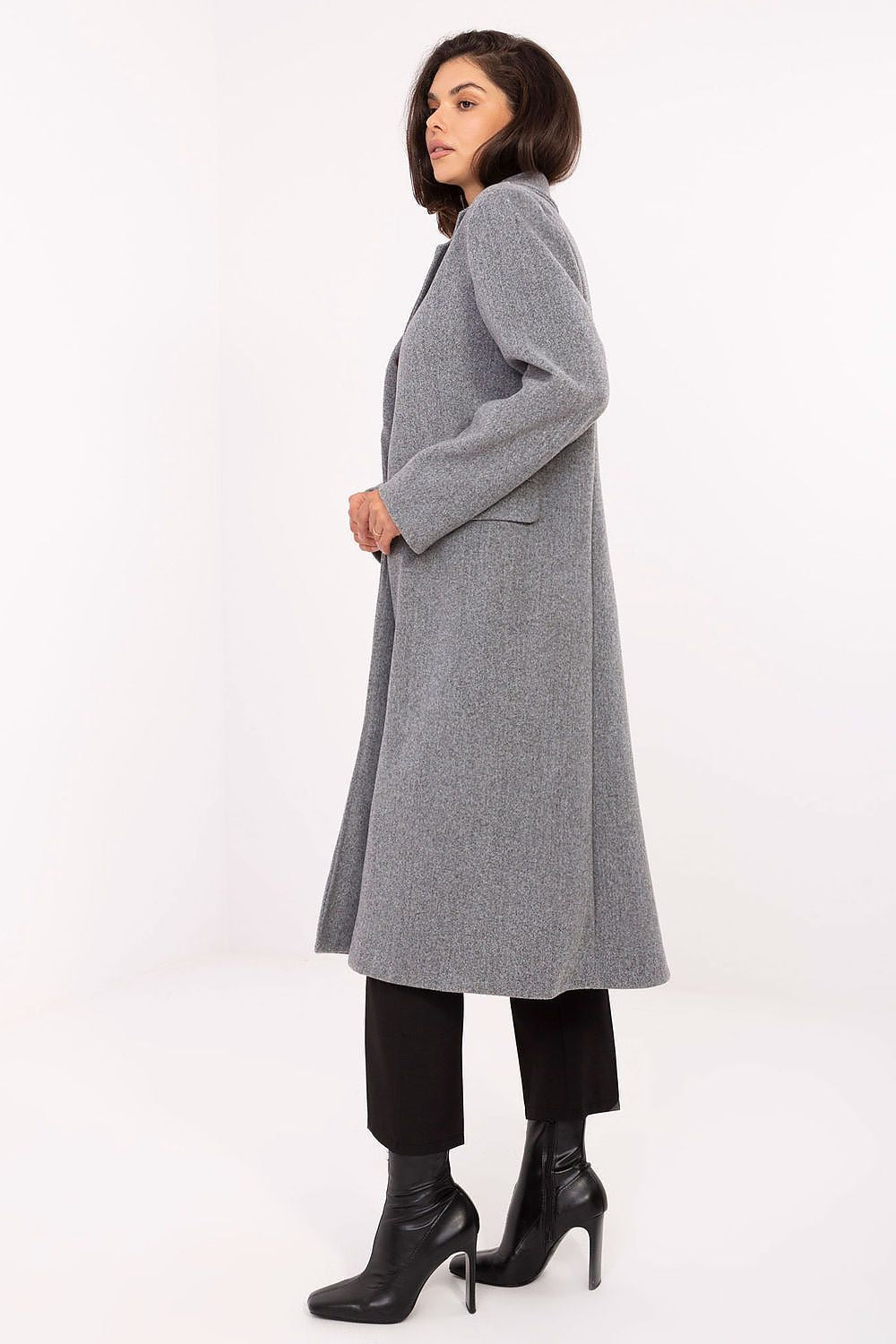 Mantel Damen klassisch lang Schulterpolster Polyester – Universalgröße