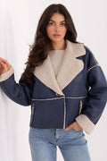 Jacke Damen kurz Pelzbesatz Polyester Universalgröße – Herbst & Winter