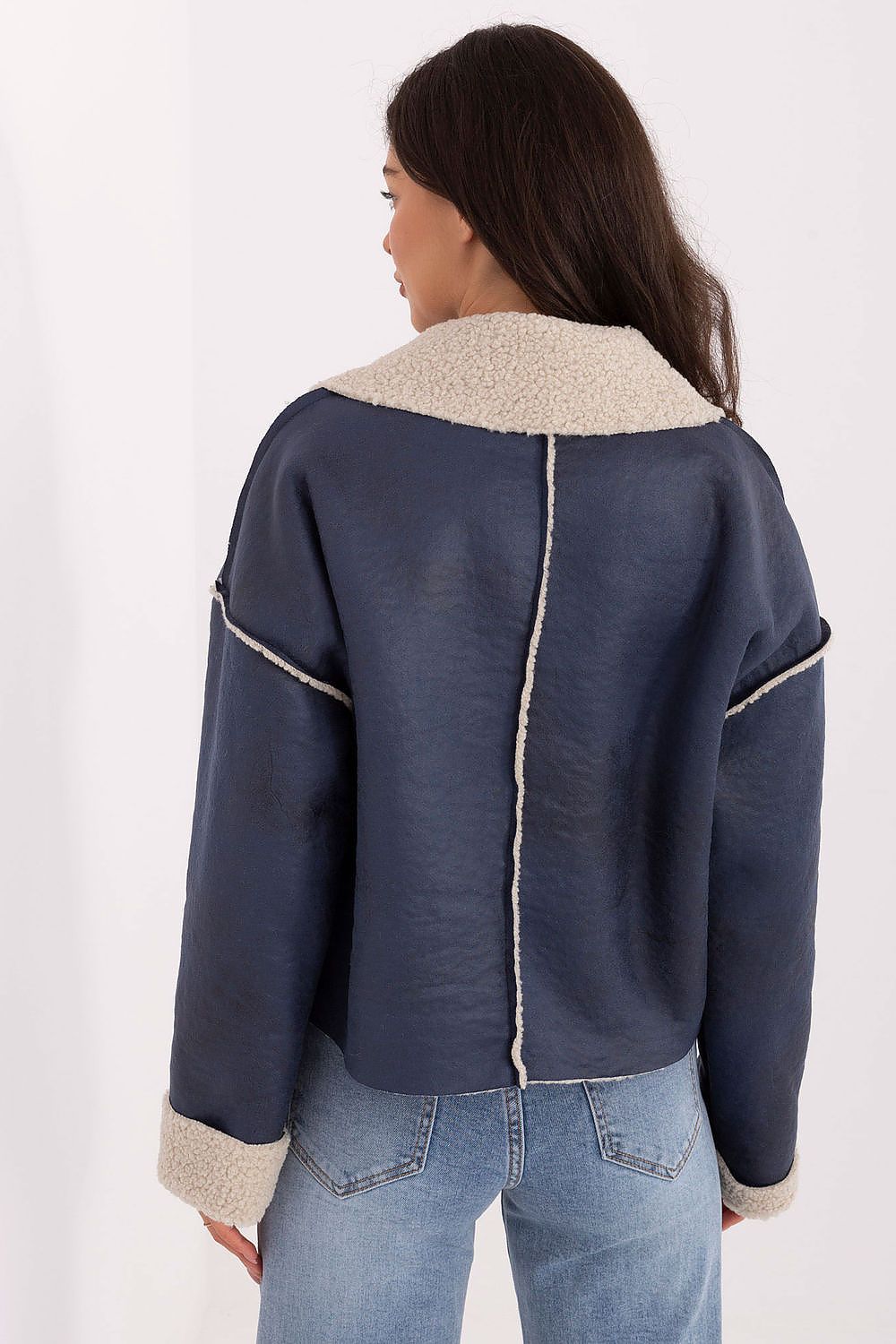 Jacke Damen kurz Pelzbesatz Polyester Universalgröße – Herbst & Winter