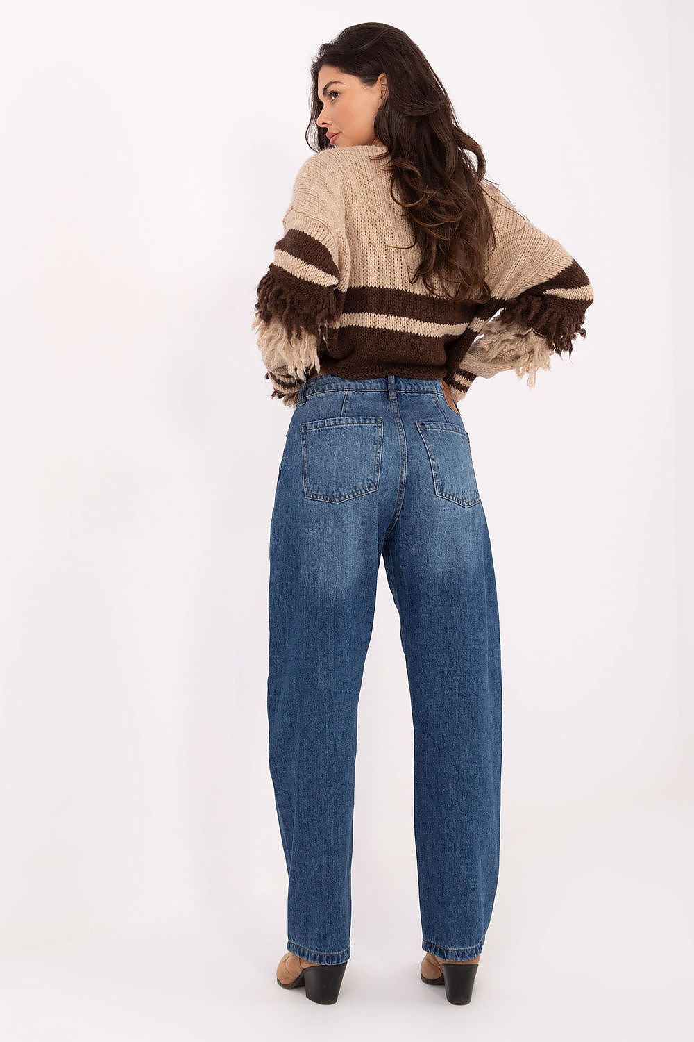 Balloon Jeans Damen High Waist Blau 100% Baumwolle
