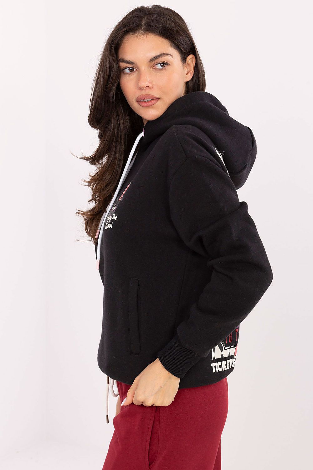Hoodie Damen Kapuzenpullover – Print & Aufnäher Detail