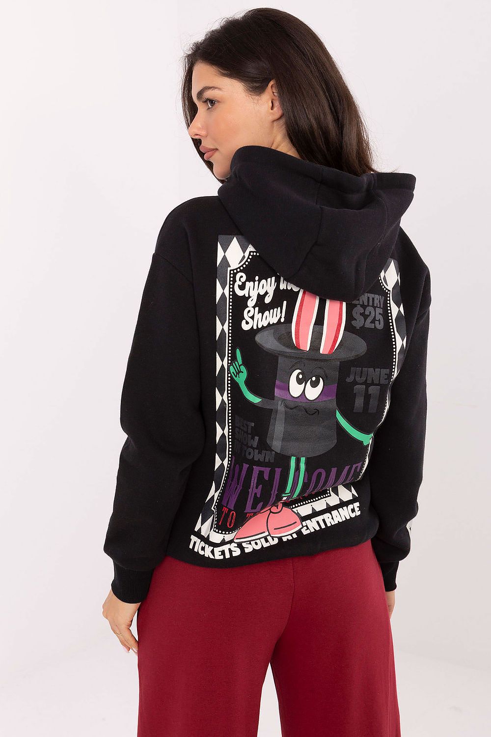 Hoodie Damen Kapuzenpullover – Print & Aufnäher Detail