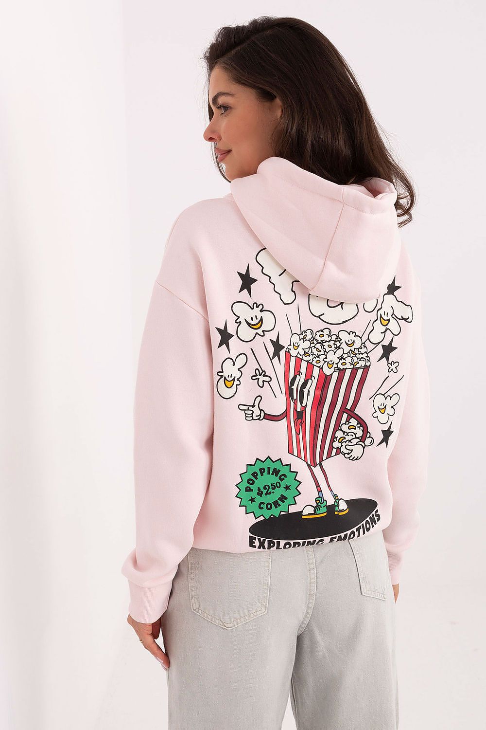 Hoodie Damen Kapuzenpullover – Print & Aufnäher Detail