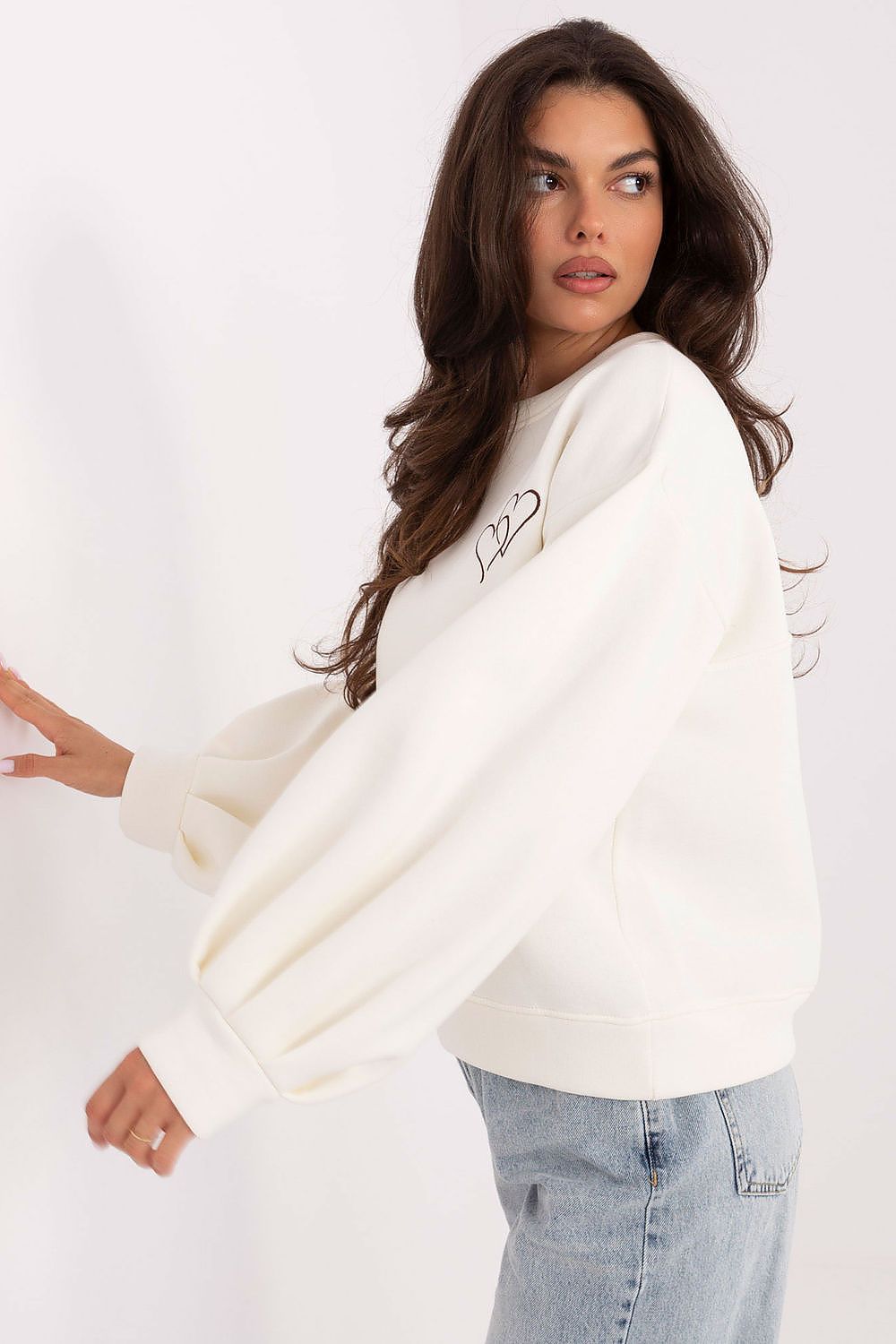 Damen Sweatshirt mit Stickerei & Ballonärmeln
